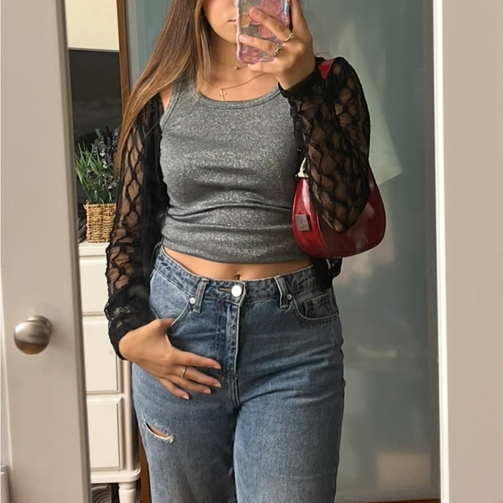 2 Black and Cream Lace Cardigans
